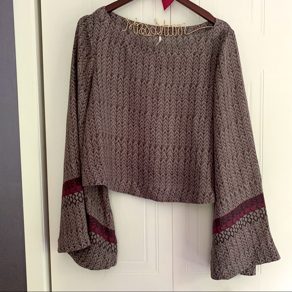 Free People Flowy Sleeve Blouse
